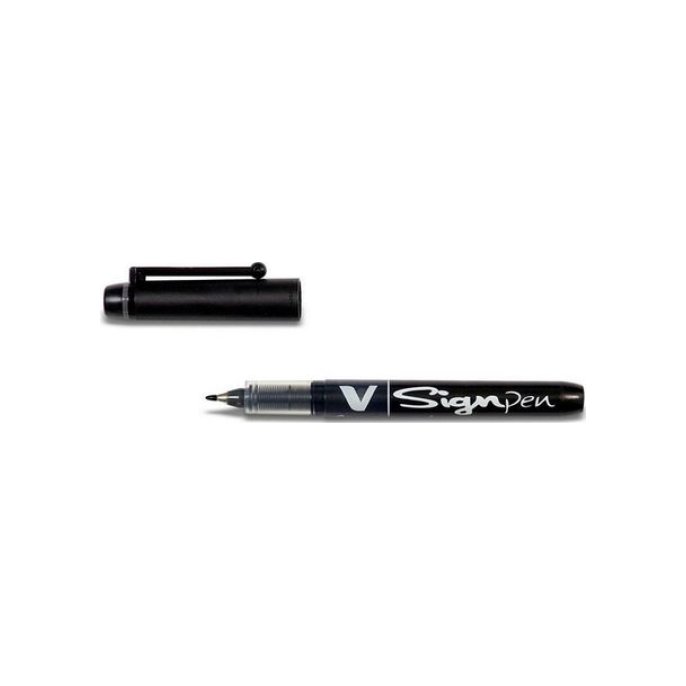 Pilot Fineliner V-Signpen 06 mm zwart (pak 12 stuks)