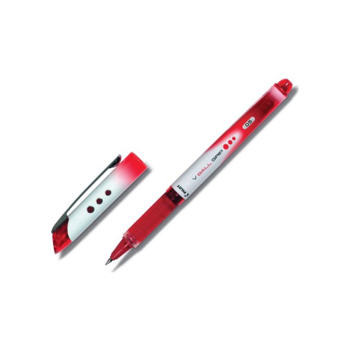 Pilot V-Ball Grip 05 Rolschrijver 03 mm Rood (pak 12 stuks)