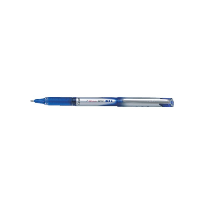 Pilot V Ball Grip stickrollerbalpen fijne punt van 0.7 mm blauwe inkt blauwe huls met grip (pak 12 stuks)