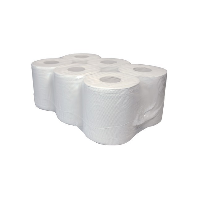 Euro Products 53520 Poetsdoek Midi Recycled 2-laags 20cm wit (6 rollen)