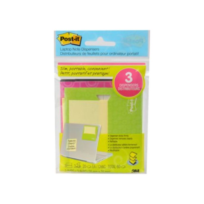 Post-it Dispenser Z-Notes 3 Laptop dispensers en 3 blokken Z-Notes 76 x 76 mm Geel