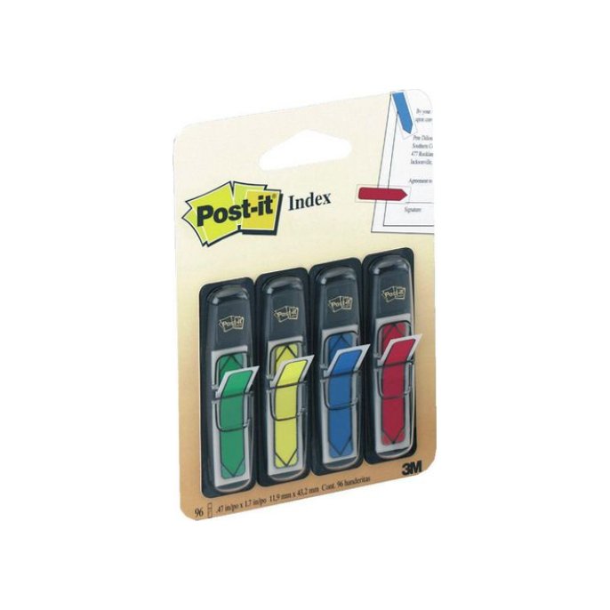 Post-it Index Pijlen 12 mm rood blauw geel groen en paars