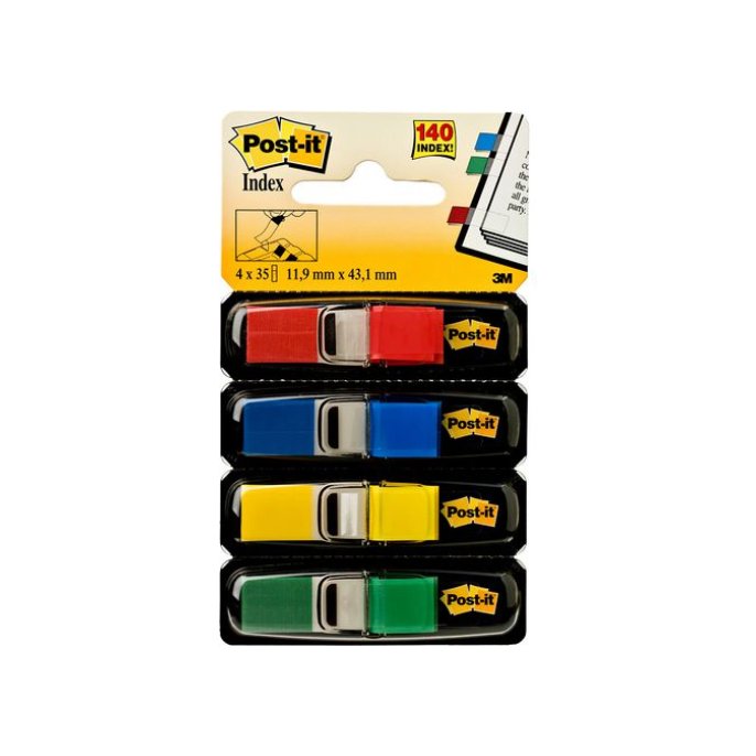 Post-it Index Smal 12 mm 4 x 35 Indexen (pak 140 stuks)