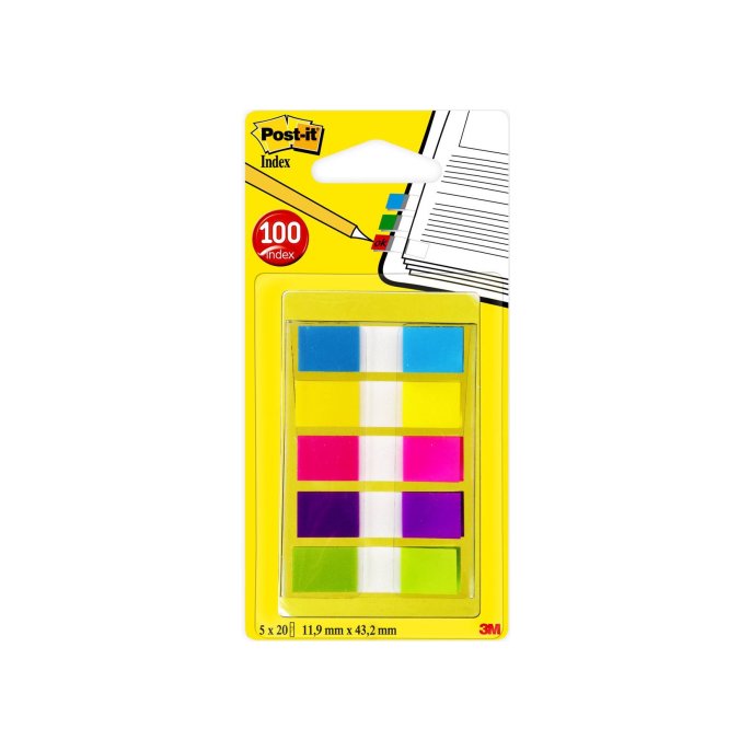 Post-it® Index Smal 12 mm 5 x 20 Indexen