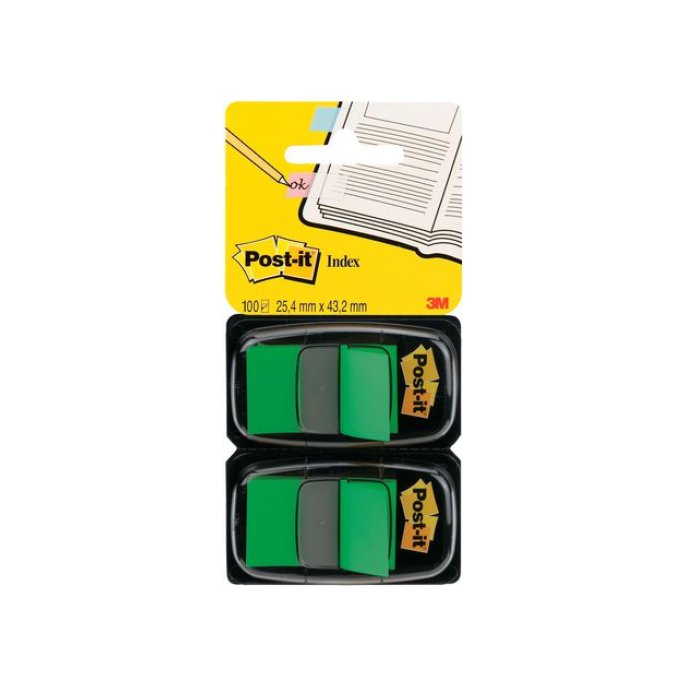 Post-it Index Standaard Duopack 254 x 432 mm groen (pak 2 stuks)