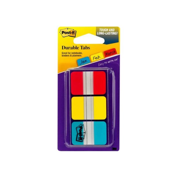 Post-it Index Strong Standaard 254 x 38 mm rood geel en blauw (pak 66 stuks)