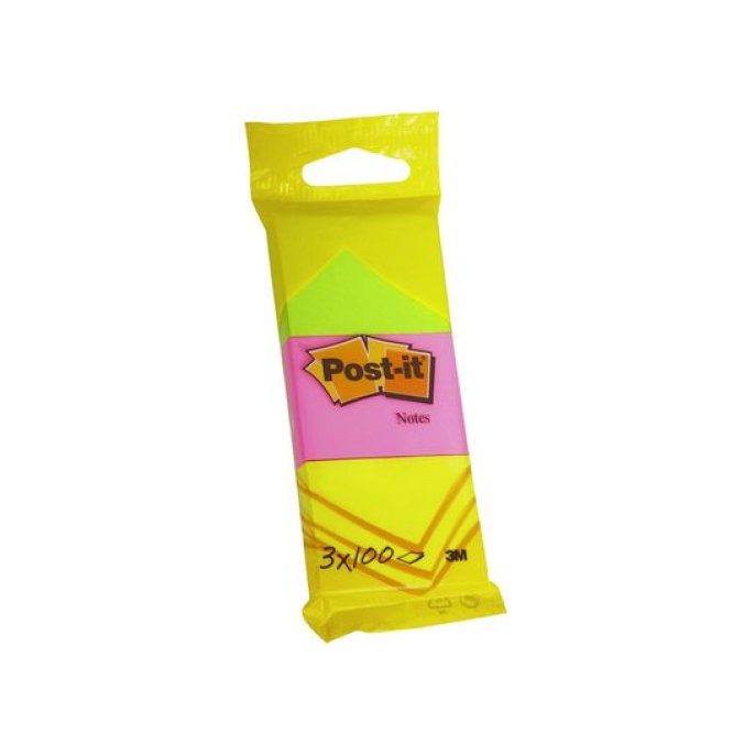 Post-it Notes 3 kleuren 38 x 51 mm (pak 3 blokken)