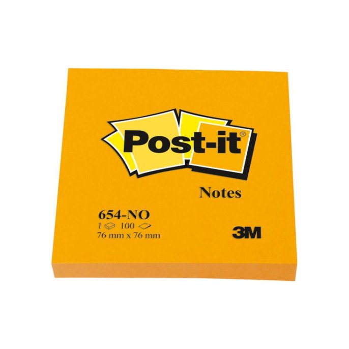 Post-it Notes 76 x 76 mm Neon oranje (pak 6 x 100 vel)