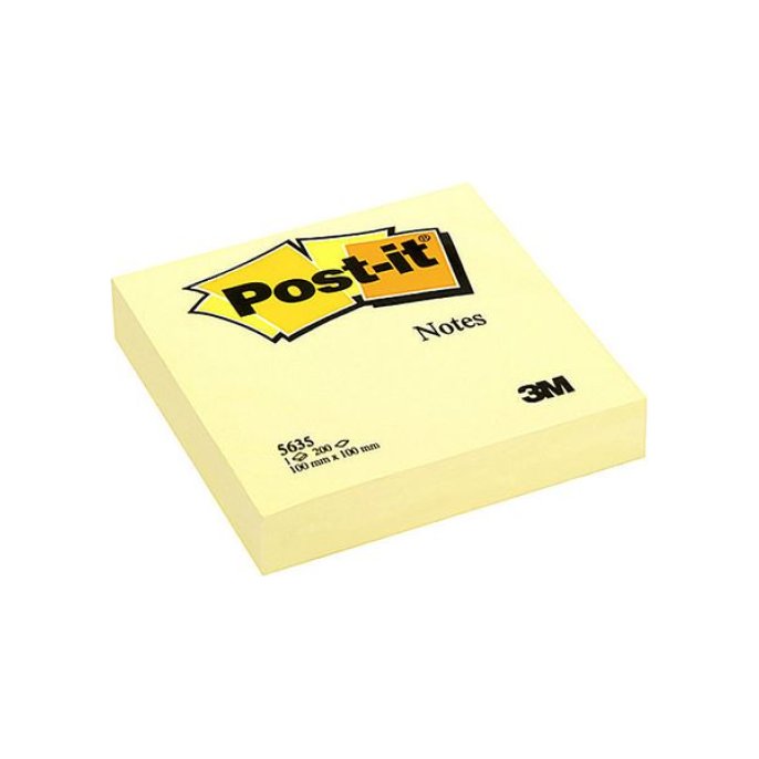 Post-it Notes Canary Yellow™ Groot 100 x 100 mm Geel (blok 200 vel)