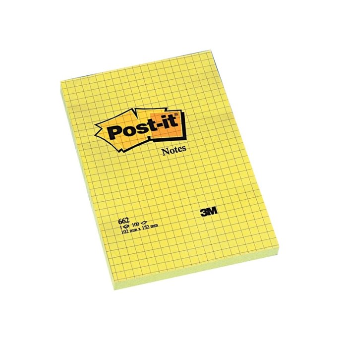 Post-it Notes Canary Yellow™ XXL Geruit 102 x 152 mm Geel (pak 6 x 100 vel)