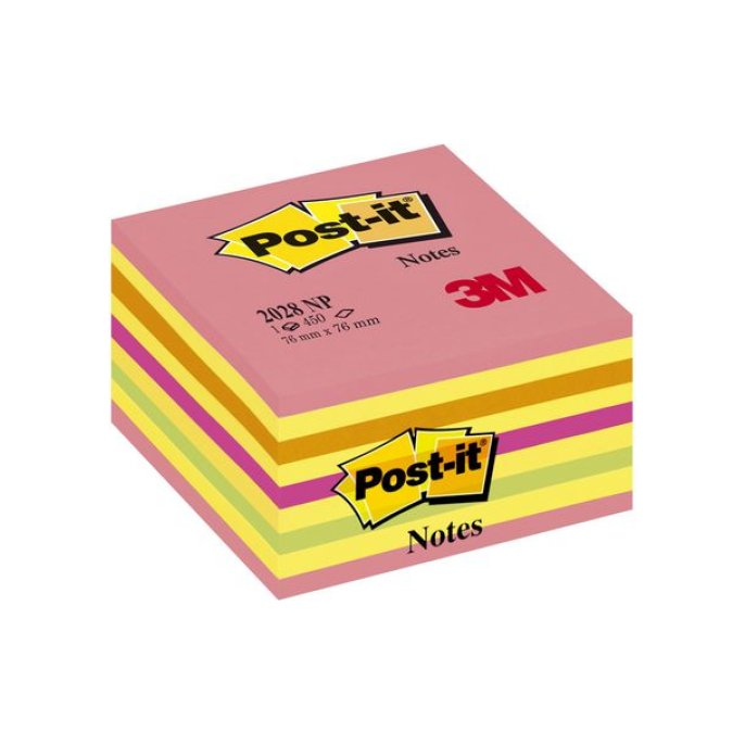 Post-it Notes Kubus 76 x 76 mm Neon roze (blok 450 vel)