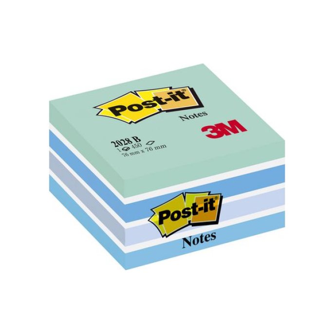 Post-it Notes Kubus 76 x 76 mm Pastelblauw (blok 450 vel)