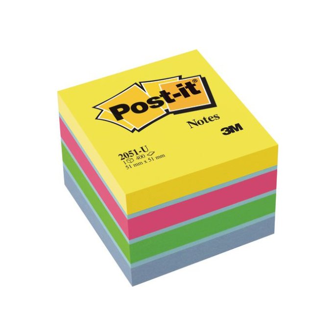 Post-it Notes Mini Kubus 51 x 51 mm Ultra kleuren