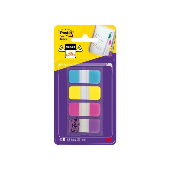 Post-it Strong Mini-indexmarkers 16 x 38 mm verschillende kleuren (pak 40 stuks)