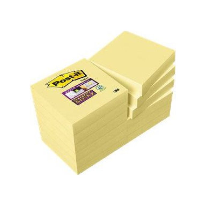 Post-it Super Sticky Notes Canary Yellow 47.6 x 47.6 mm (pak 12 blokken)