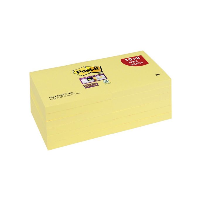 Post-it Super Sticky Notes Canary Yellow 76 x 76 mm (12 stuks)