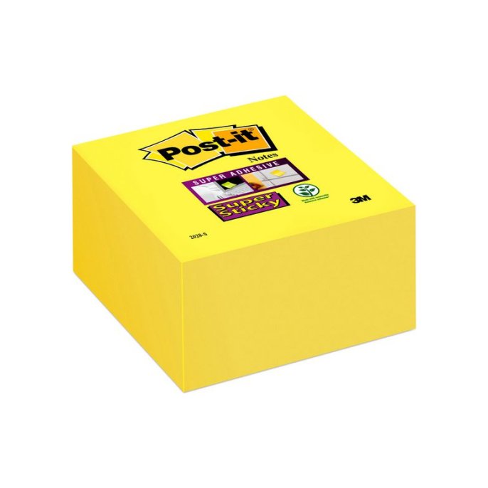 Post-it Super Sticky Notes Kubus 76 x 76 mm Neon geel (blok 350 vel)