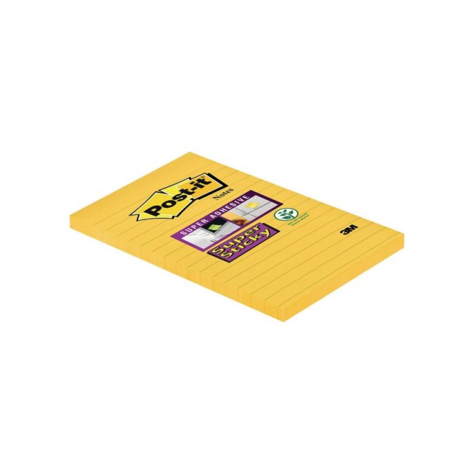 Post-it Super Sticky Notes Ultra Geel XXL Gelinieerd 101 x 152 mm (pak 6 x 90 vel)