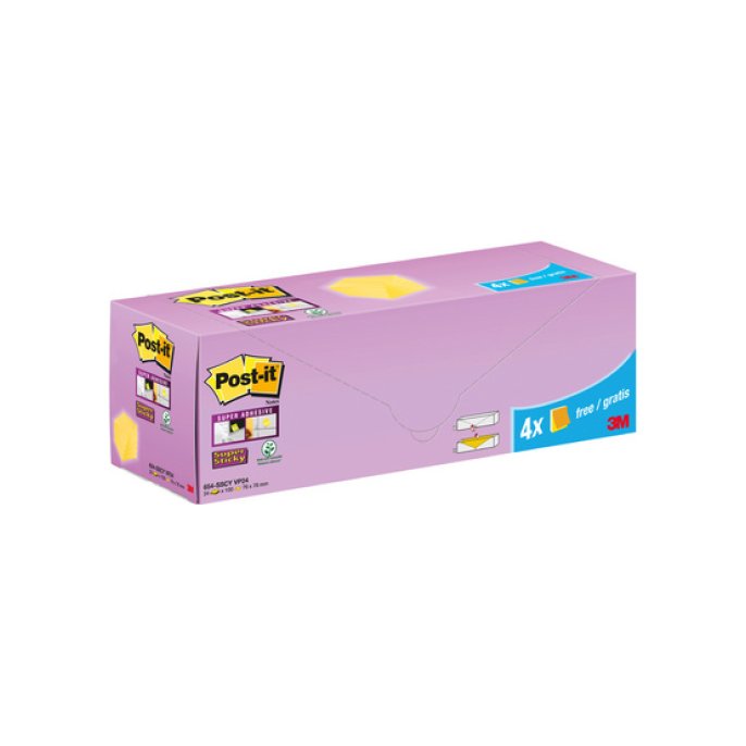 Post-it® Super Sticky Notes Voordeelpak 127 x 76 mm kanariegeel (pak 24 stuks)