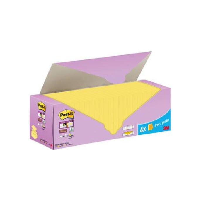 Post-it® Super Sticky Z-Notes Voordeelpak 76 x 76 mm kanariegeel (pak 24 stuks)