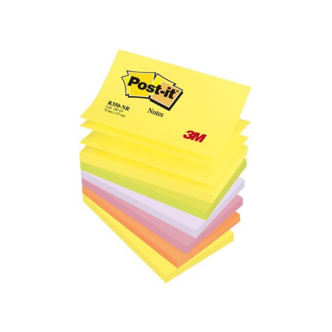 Post-it Z-Notes 76 x 127 mm Neon kleuren (pak 6 stuks)