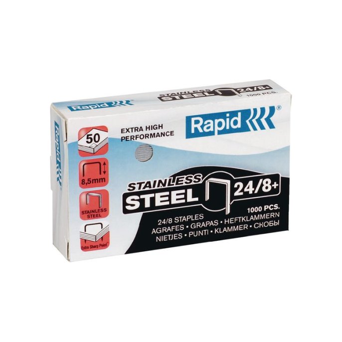 RAPID Super Strong Nietjes 24/8 Roestvrij staal (pak 1000 stuks)