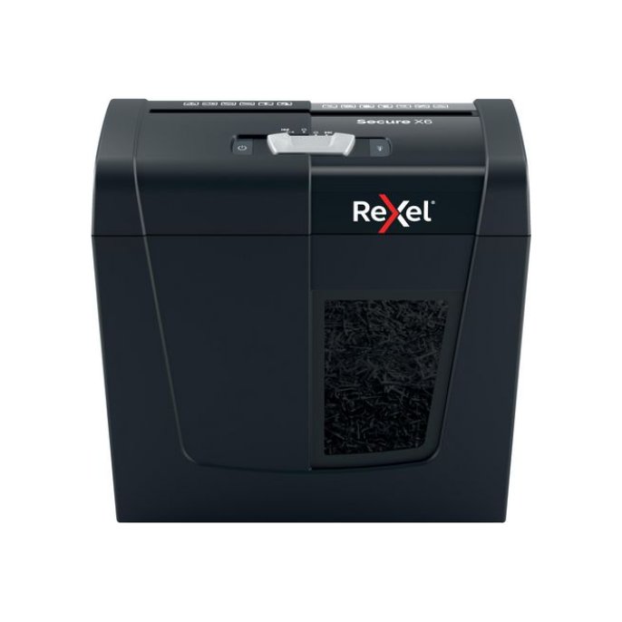 REXEL Secure X6 Papiervernietiger P4 Cross-Cut Snippers 10L 6 Vellen Zwart