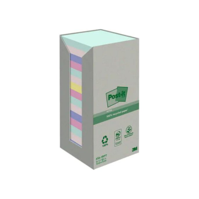 Recycled POST-IT Notes Pastelkleuren 76 x 76 mm