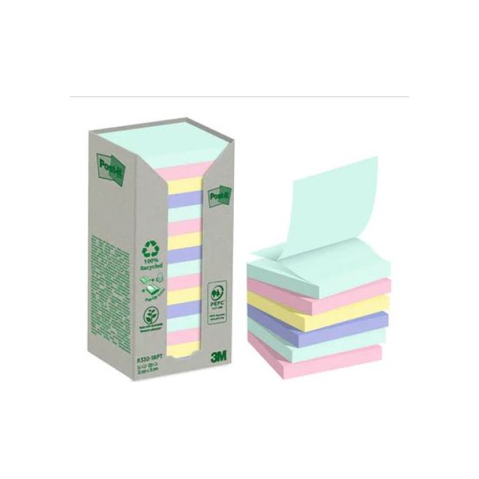 Recycled Z-POST-IT Notes Pastelkleuren 76 x 76 mm