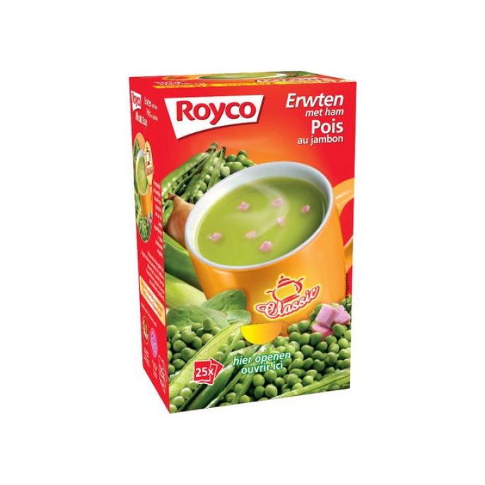 Royco Minute soepen Erwten soep met ham (doos 25 stuks)