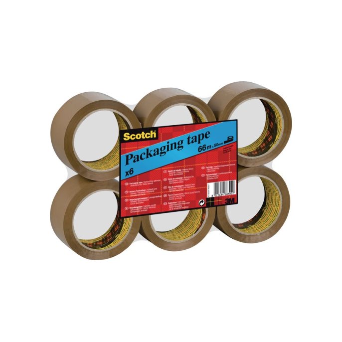 SCOTCH® 371 Verpakkingstape PP 50 mm x 66 m Bruin (pak 6 x 66 meter)