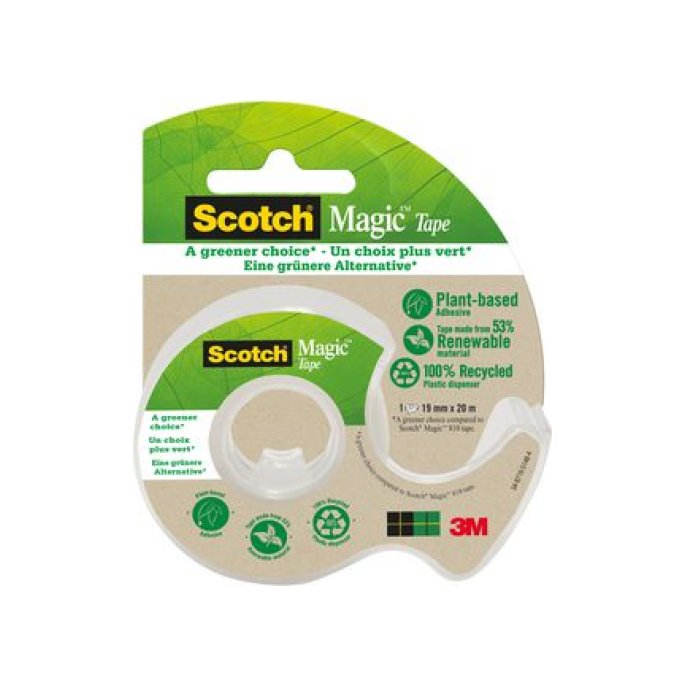 SCOTCH® Magic Plakbandhouder Transparant met 1 rol Magic Tape 19 mm x 33 m