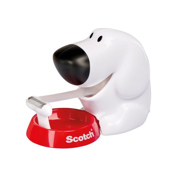 SCOTCH® Plakbandhouder Hond Wit met 1 rol Magic™ Plakband