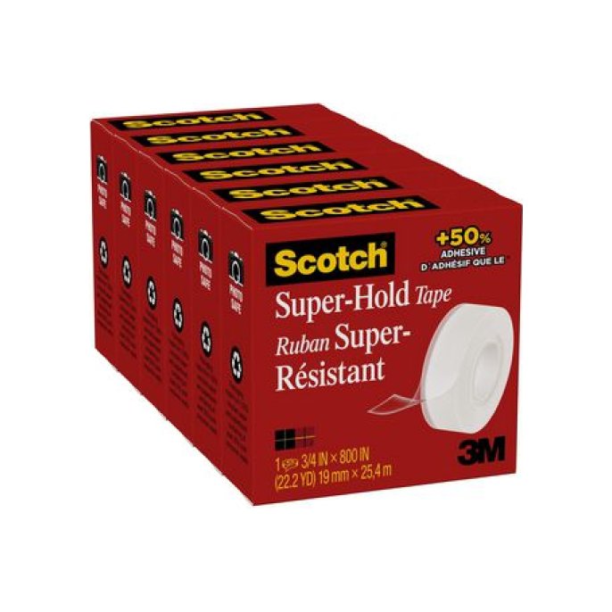 SCOTCH® Super-Hold Plakband 19 mm x 254 m (pak 6 rollen)