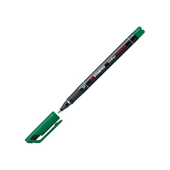 STABILO 843 OHPen Permanente Marker Medium Punt 1 mm Groen (doos 10 stuks)