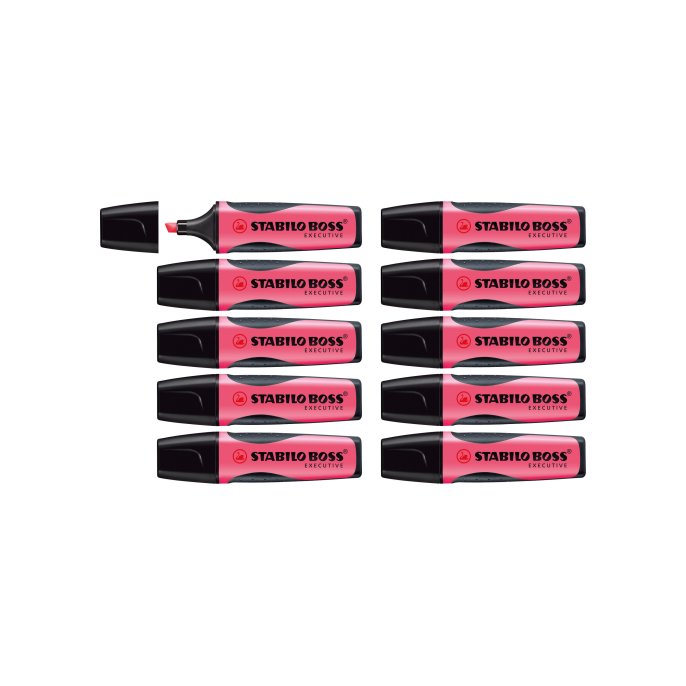 STABILO Boss Executive Markeerstift Beitelvormige Punt 2- 5 mm Roze (pak 10 stuks)