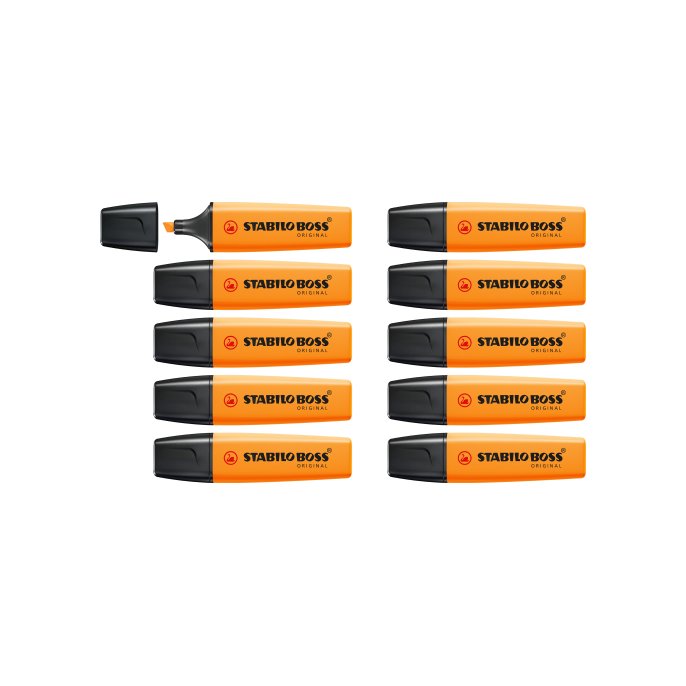 STABILO Boss Original Markeerstift Beitelvormige Punt 2 - 5 mm Oranje (pak 10 stuks)