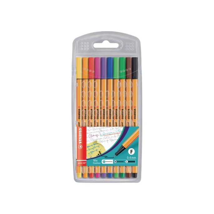 STABILO Fineliner point 88 04 mm assorti (pak 10 stuks)