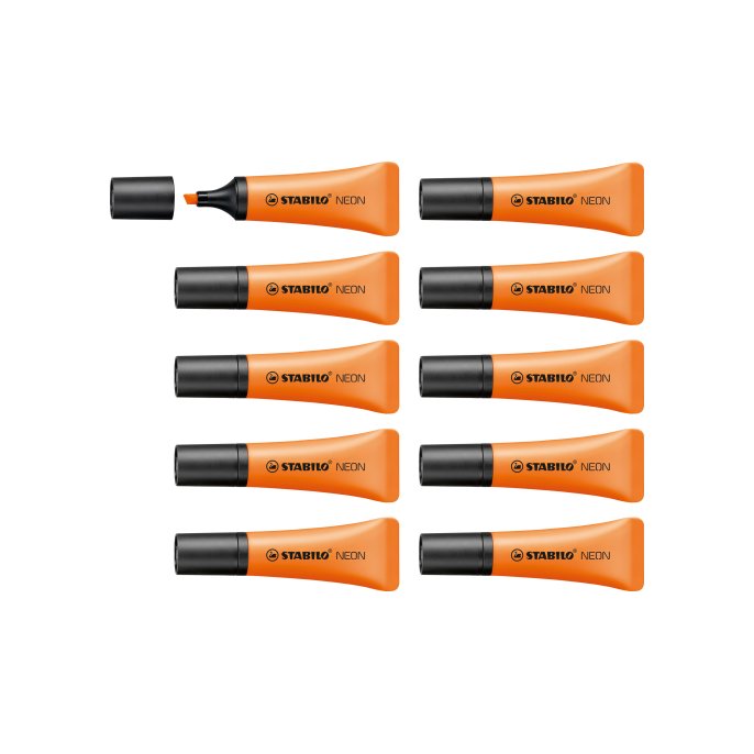 STABILO Neon Markeerstift Beitelvormige Punt 2 - 5 mm Oranje (pak 10 stuks)