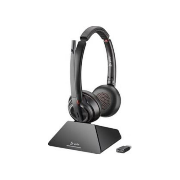 Savi 8220 Duo On-Ear Headset Draadloos DECT Zwart