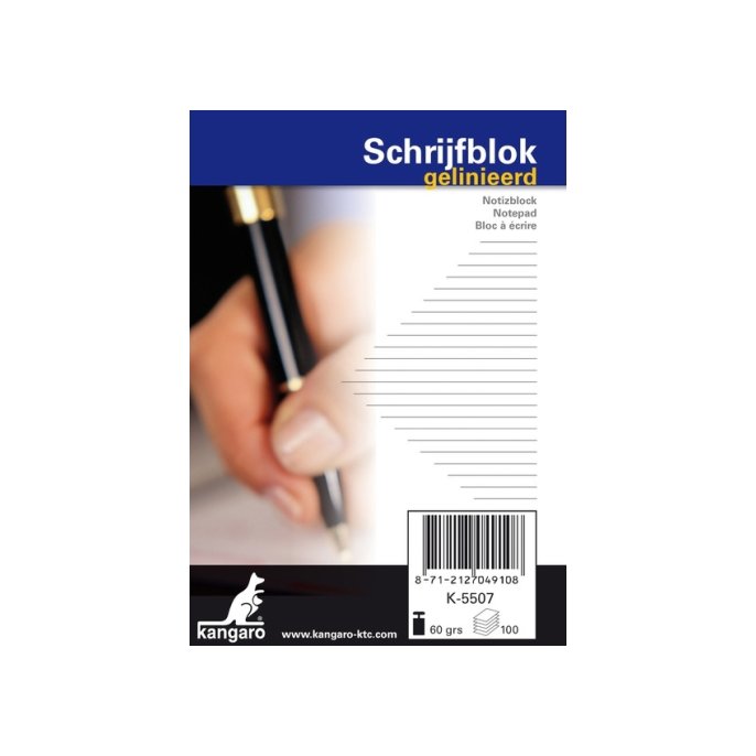 Schrijfblok KANGARO A7 lijn 60g 100v/p10