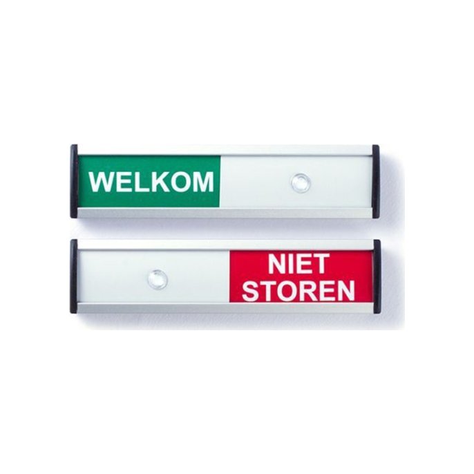 Schuifbordje 12.5x3cm welkom/niet storen