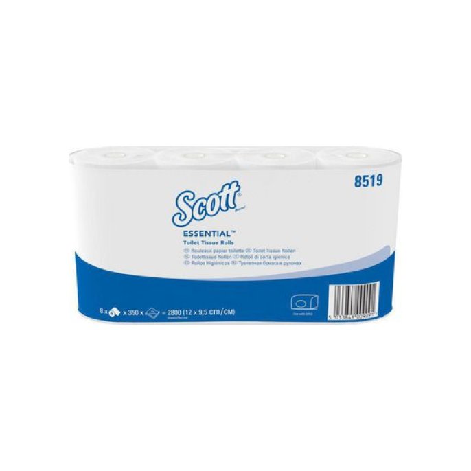 Scott® Performance 350 Toiletpapier. 2-Laags. 350 vel. Wit (pak 8 x 8 rol)