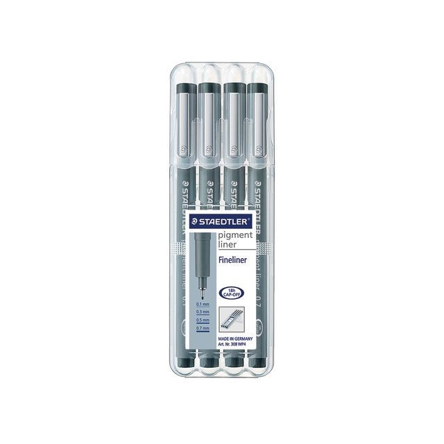 Staedtler Fineliner 308 Assorti schrijfbreedtes (pak 4 stuks)