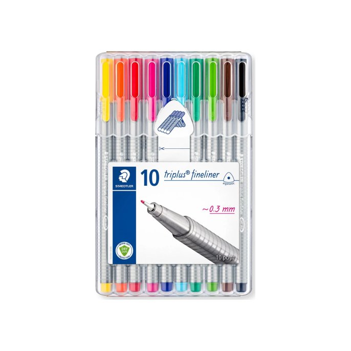 Staedtler Fineliner Triplus 03 mm assorti (pak 10 stuks)