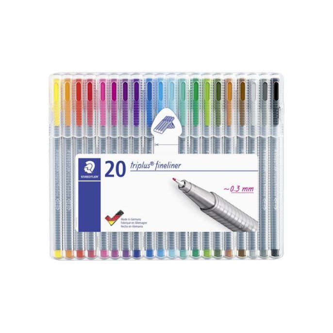 Staedtler Fineliner Triplus 03 mm assorti (pak 20 stuks)