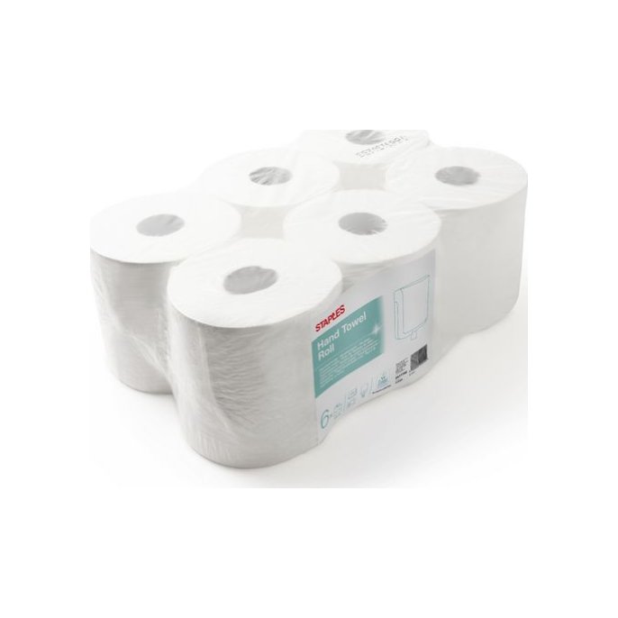 Staples Centerfeed Poetsrol 160 meter 450 vellen (pak 6 x 1598 meter)