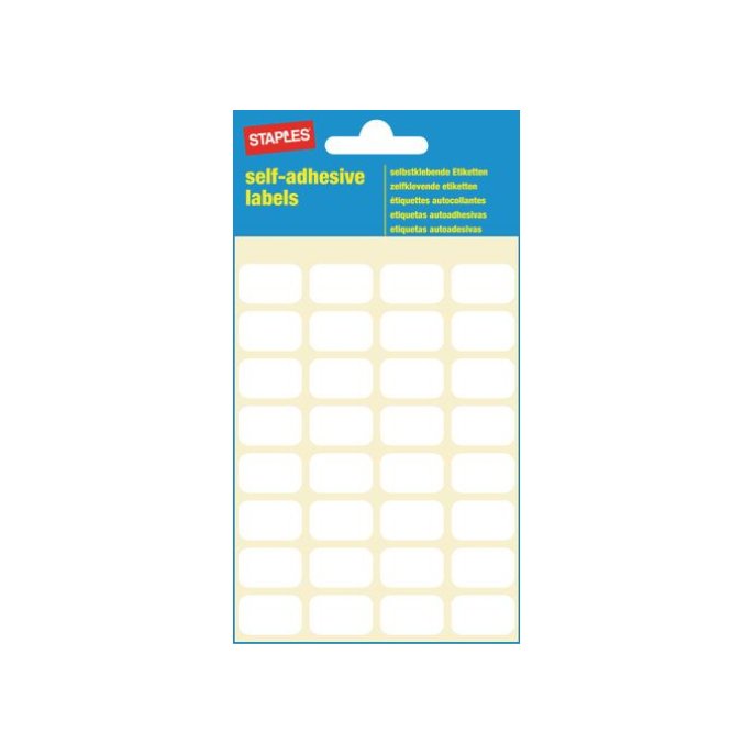 Staples Etiketten 12 x 19 mm 32 Etiketten per vel Wit (pak 224 stuks)