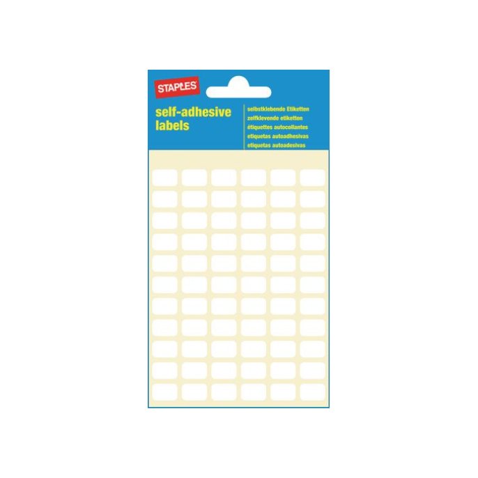 Staples Etiketten 8 x 12 mm 66 Etiketten per vel Wit (pak 462 stuks)