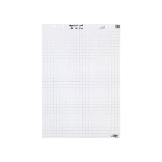 Staples Flipoverblok Houtvrij 680 x 990 mm Wit (pak 5 x 20 vel)